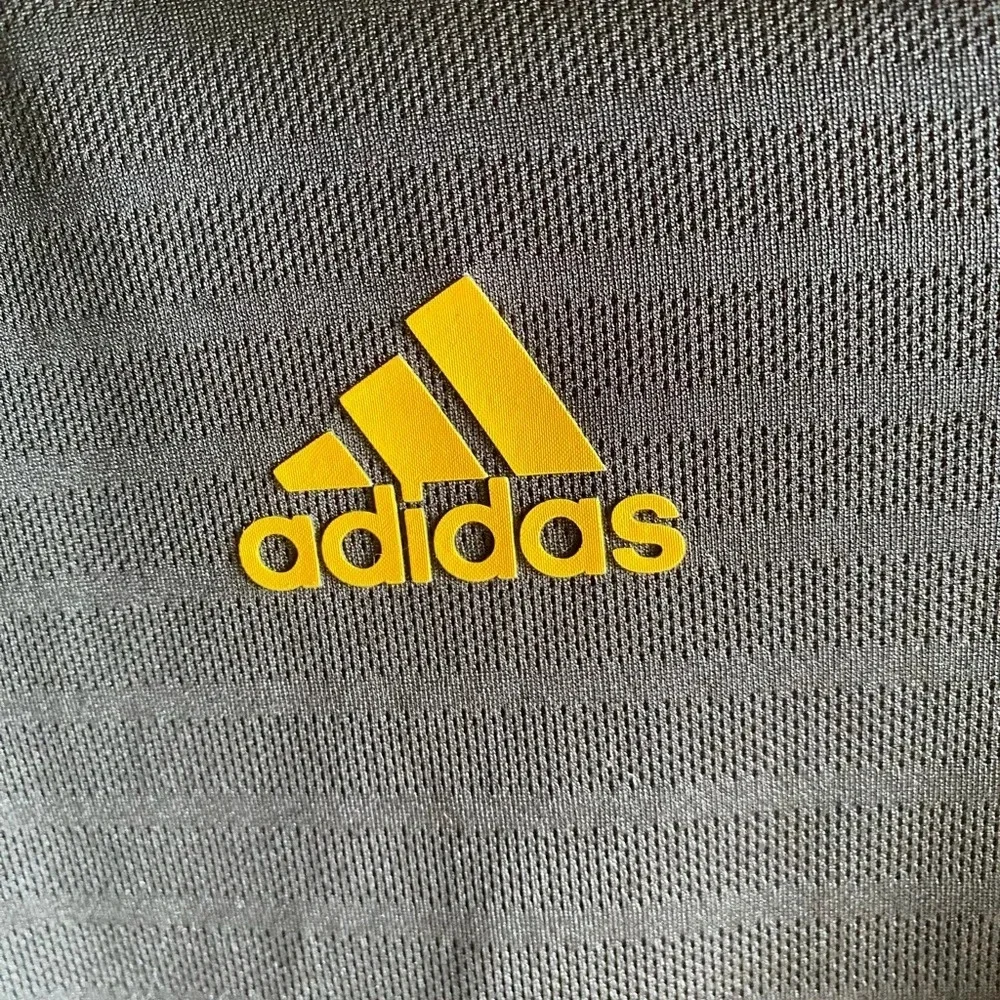 Adidas Kennesaw State University Polo Shirt Sz L Black/Yellow Climalite Owls
